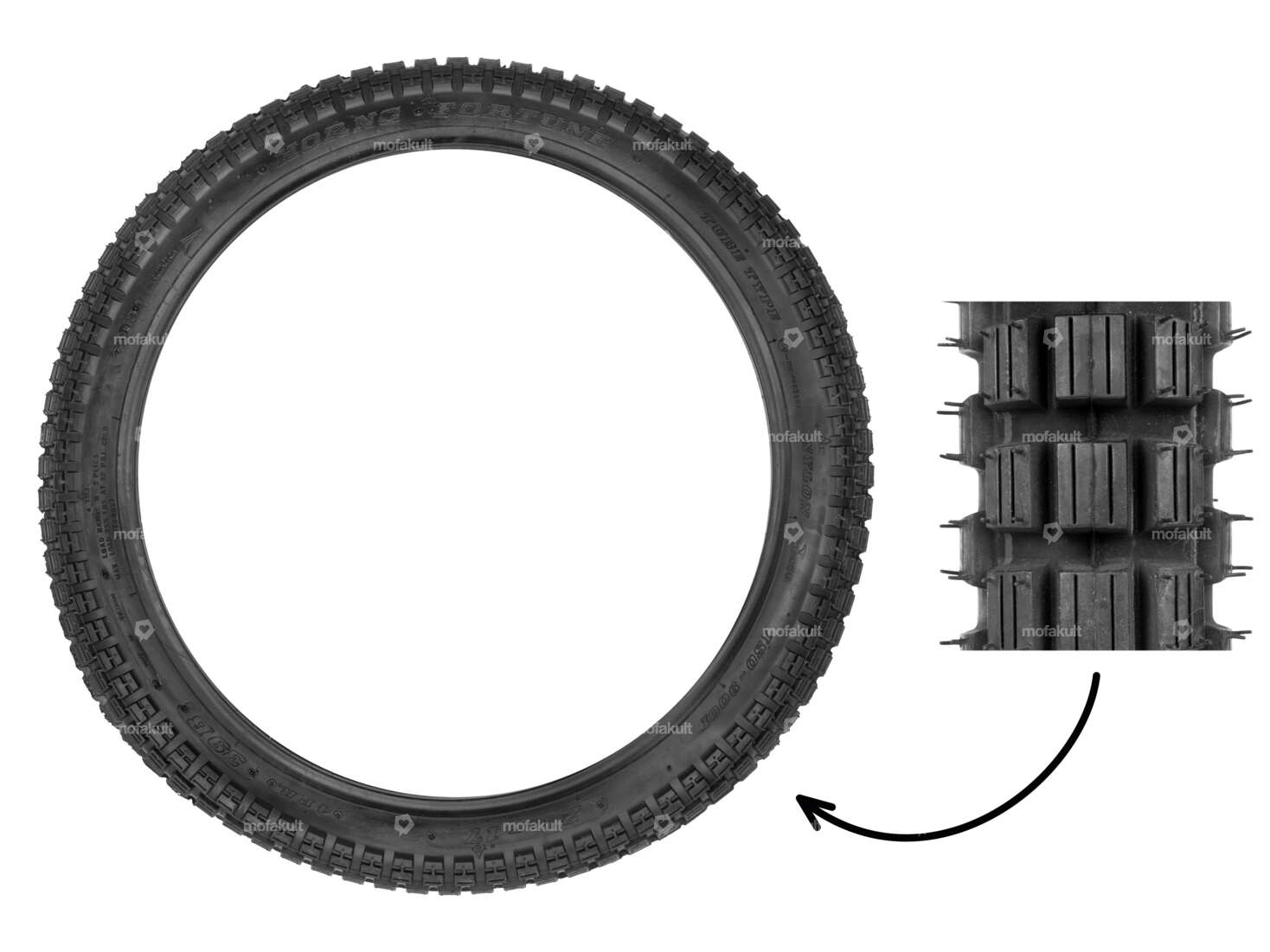 Fortune 2.25 x 17" tires F-879 4 P.R. lugs Carousel Image 1