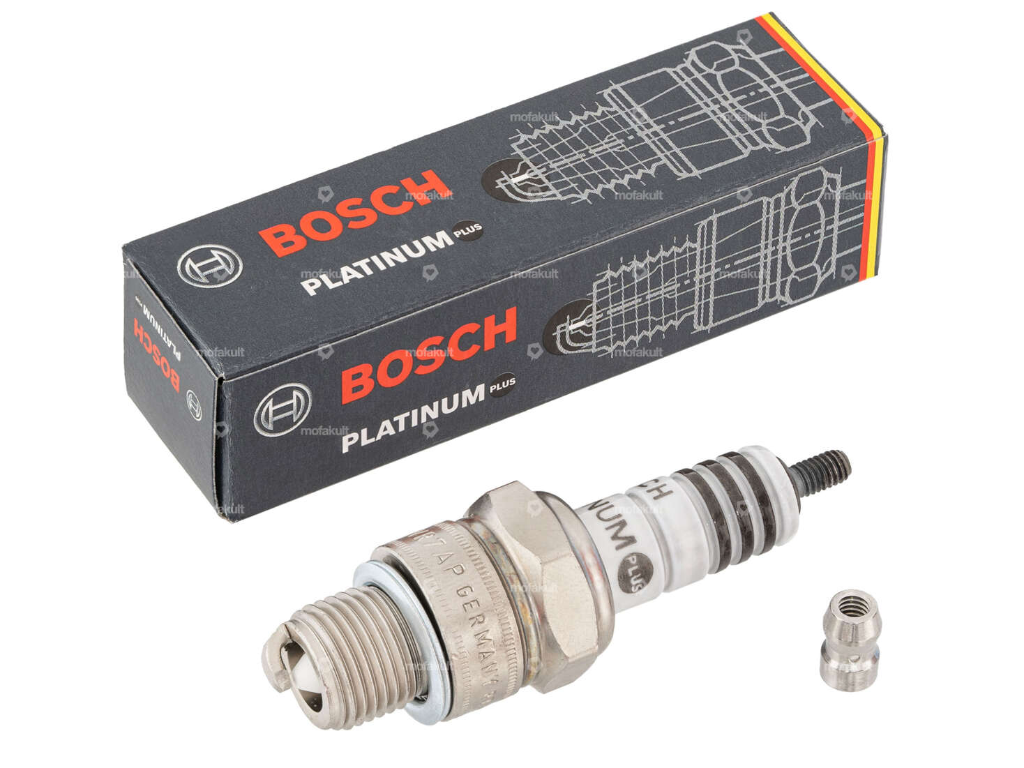 BOSCH WR7AP Spark plug short thread suppressed platinum Carousel Image 1