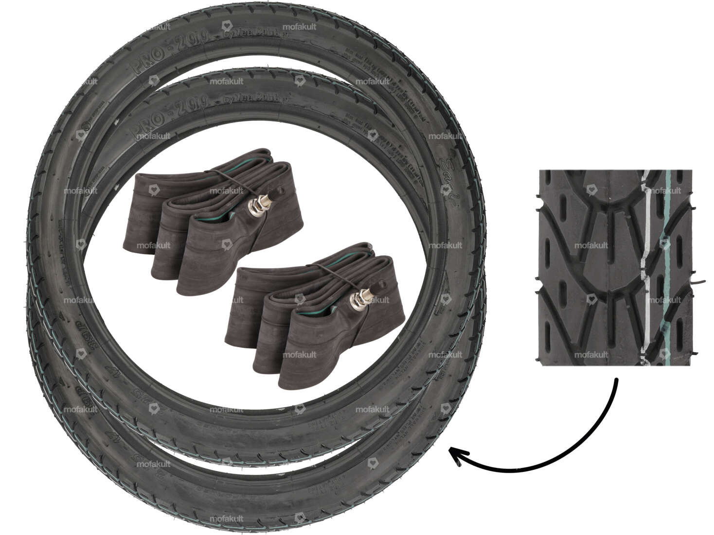 VeeRubber tire set 2.25 x 17" VRM126 (V126) Allround Carousel Image 1