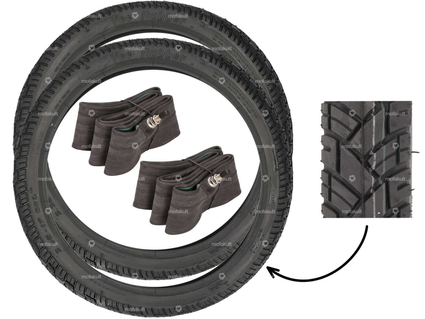 VeeRubber tire set 2.25 x 17" VRM094 (V094) Allround Carousel Image 1