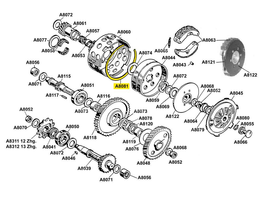 Clutch disk mounting ring, engine Beta 521 (A8081) Carousel Image 2