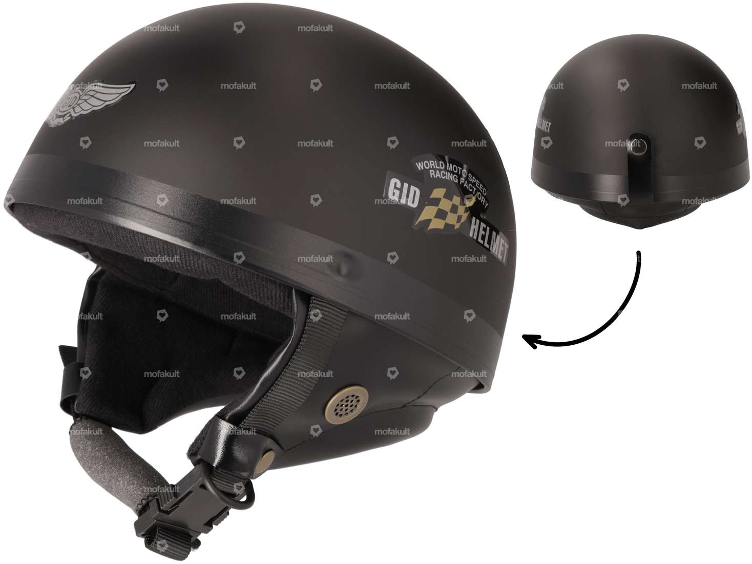 Cup helmet black matt Carousel Image 1