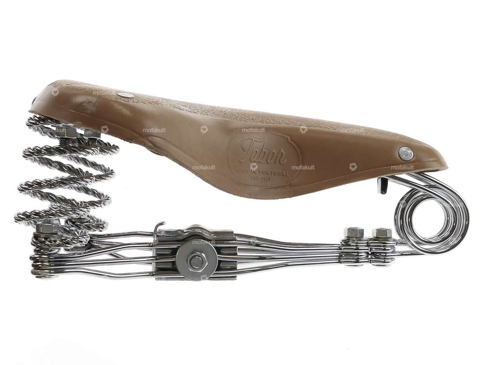 Tabor saddle leather barrel spring turned light brown Carousel Image 4