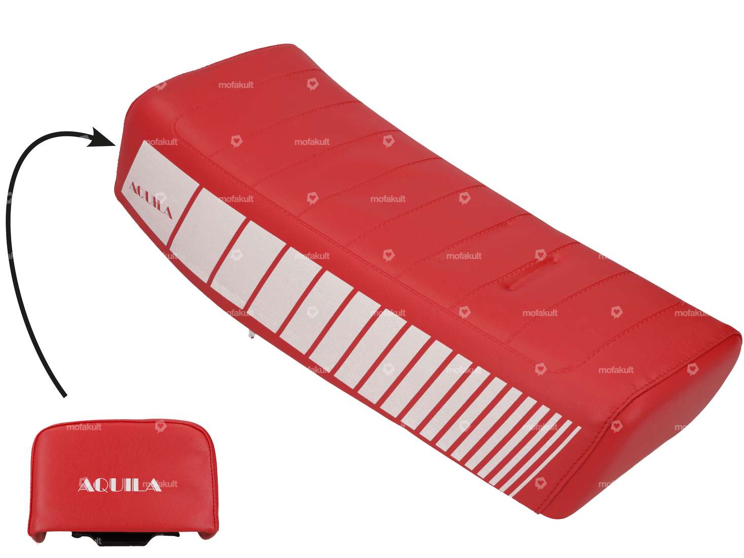 Aquila seat red / white NOS | Piaggio SI Carousel Image 1