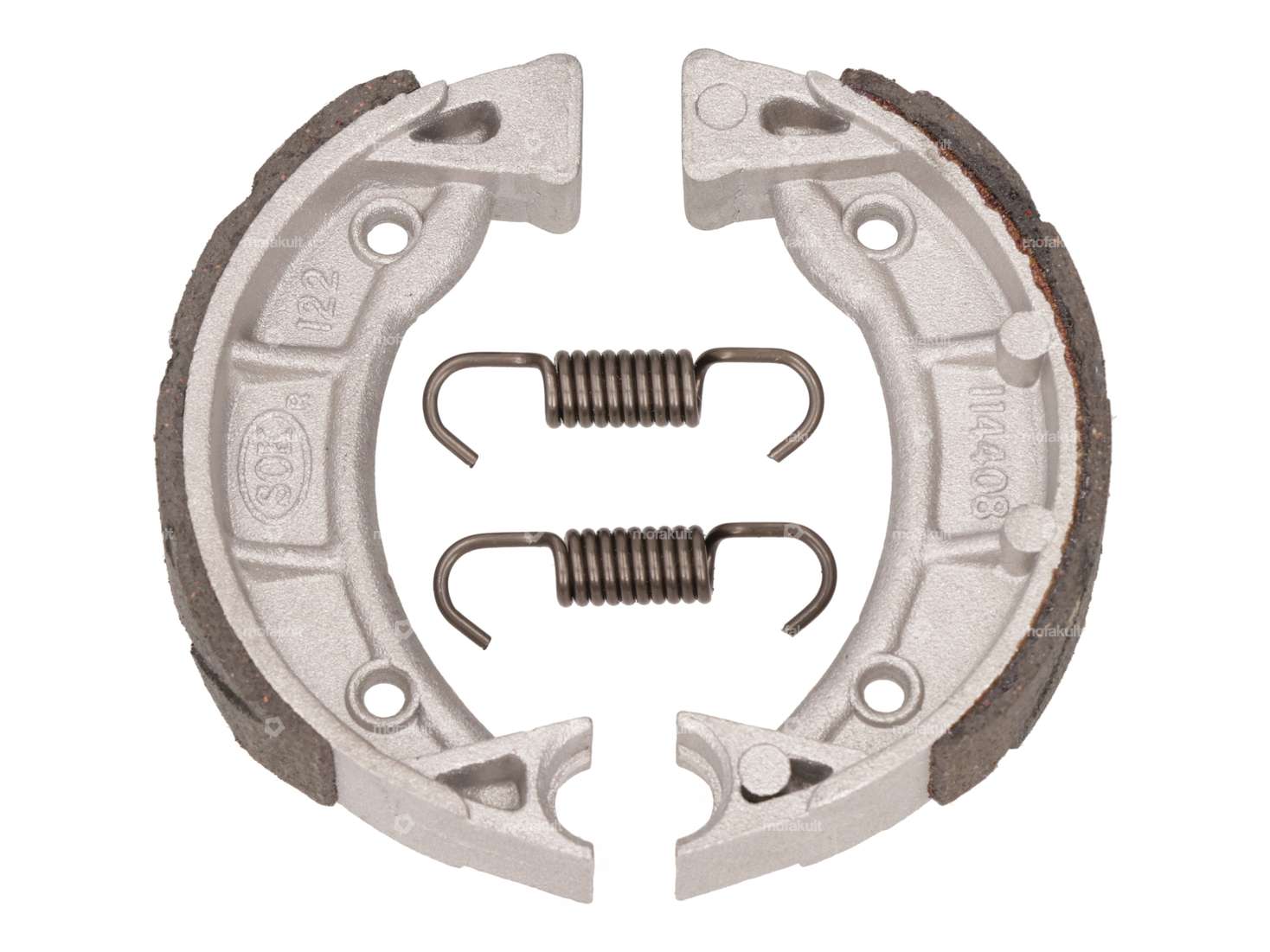 GPO brake shoes Ø 90 x 18 spoke wheel front slotted | Piaggio Ciao, Bravo, Boxer Carousel Image 1