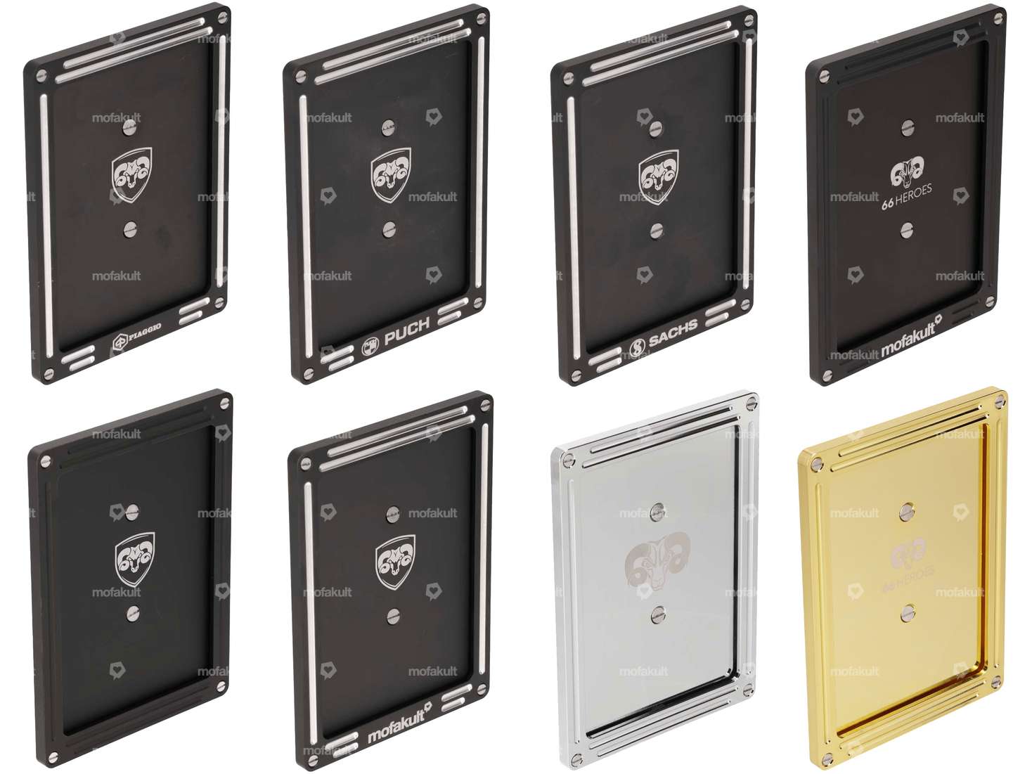 66HEROES License plate holder set side incl. frame & mounting pin (CH version) Carousel Image 3