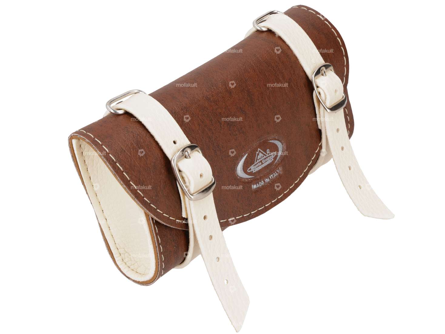 Saddle bag "Classic" dark brown / cream Carousel Image 1