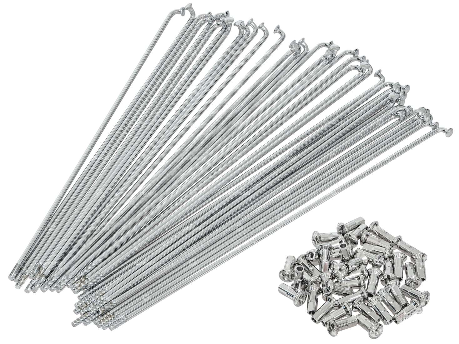 GPO spoke set incl. nipple (2.6 x 210 mm) chrome-plated steel Carousel Image 1