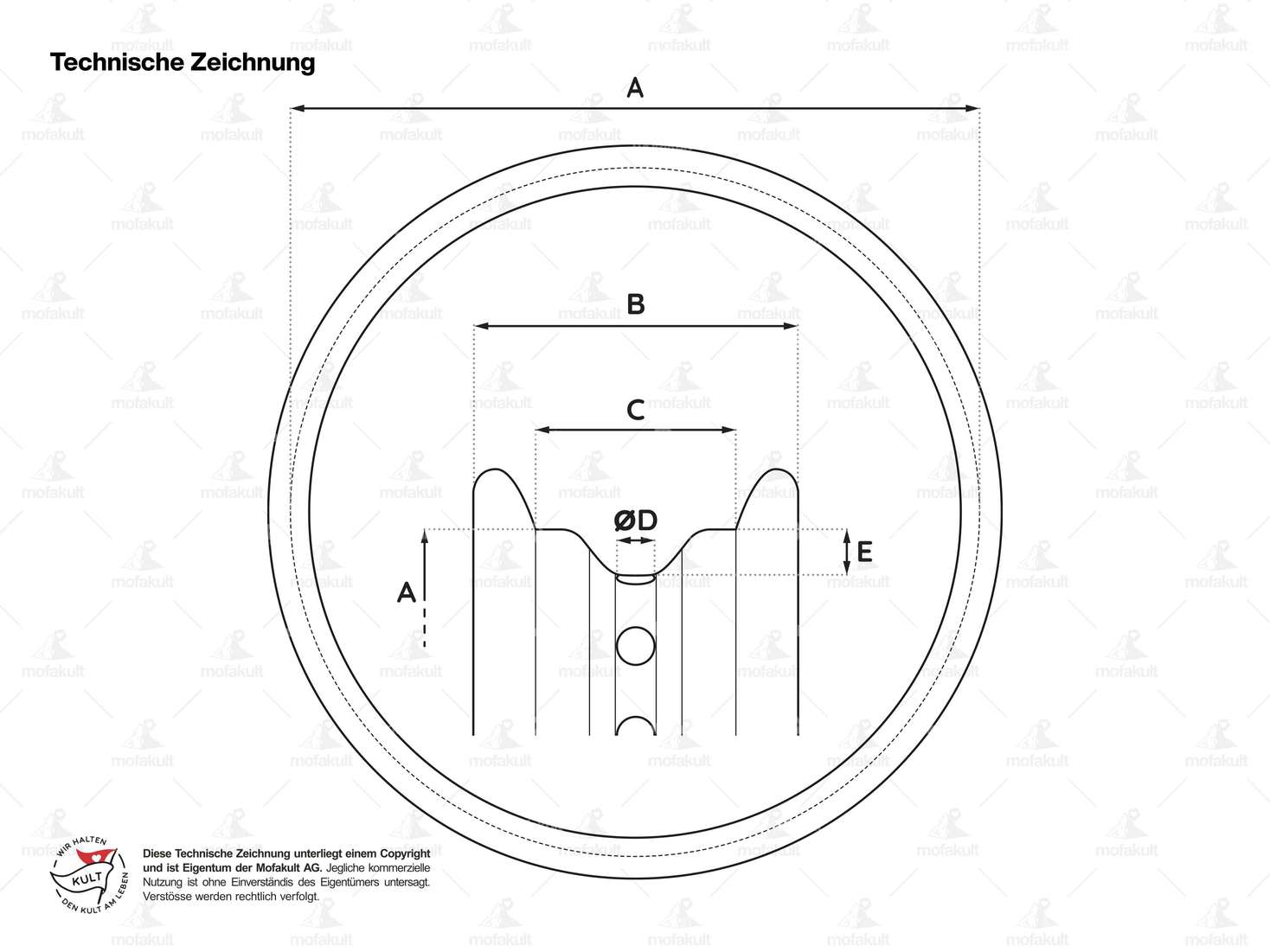 Rim ring 1.60 x 17" (56 mm) silver anodized aluminium Carousel Image 4