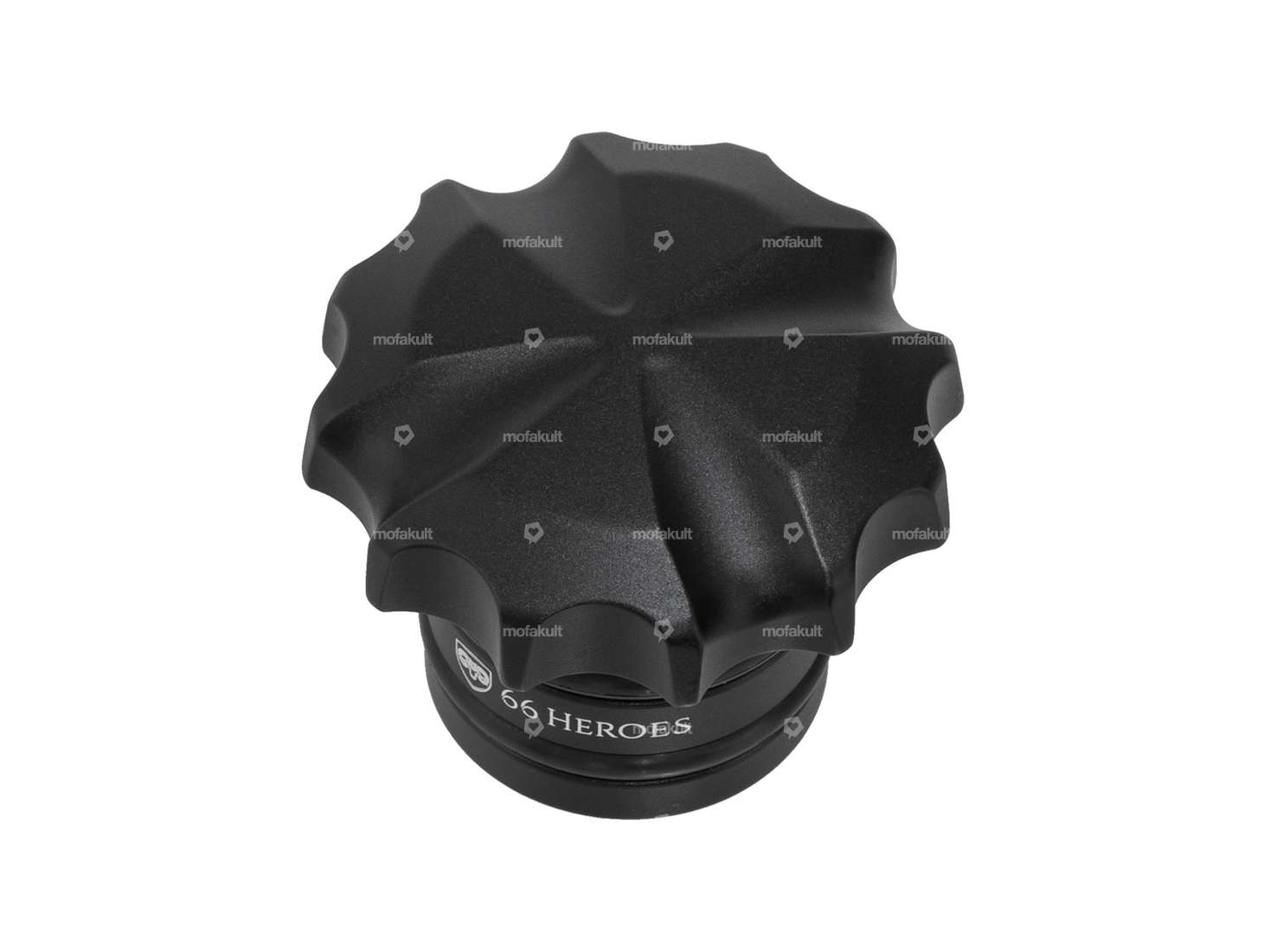 66HEROES Tank cap "Iron Cross" aluminum black | Puch Maxi Carousel Image 1