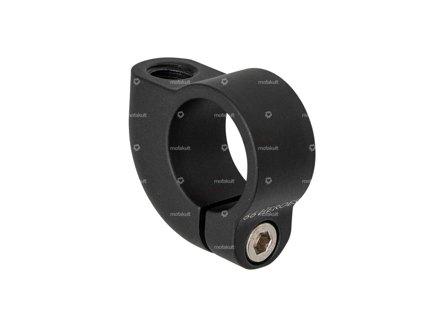 66HEROES mirror mount M10 aluminum black Carousel Image 1