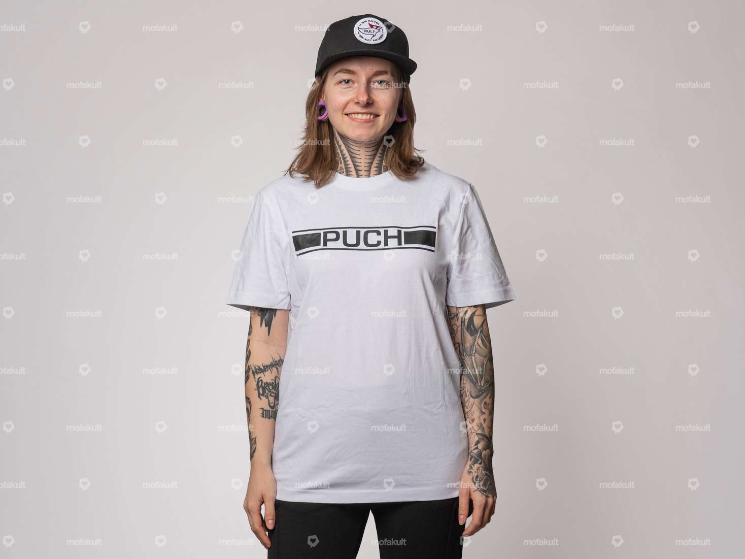 mk-Merch T-Shirt "PUCH" UNISEX white Carousel Image 6
