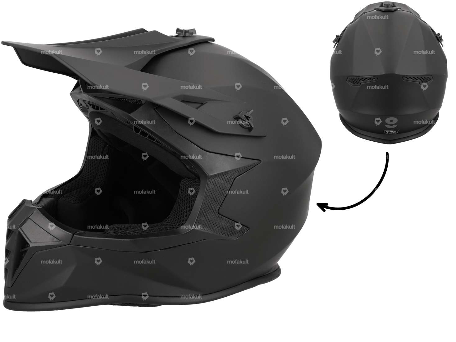 gms cross helmet "Fortis" black-matt Carousel Image 1