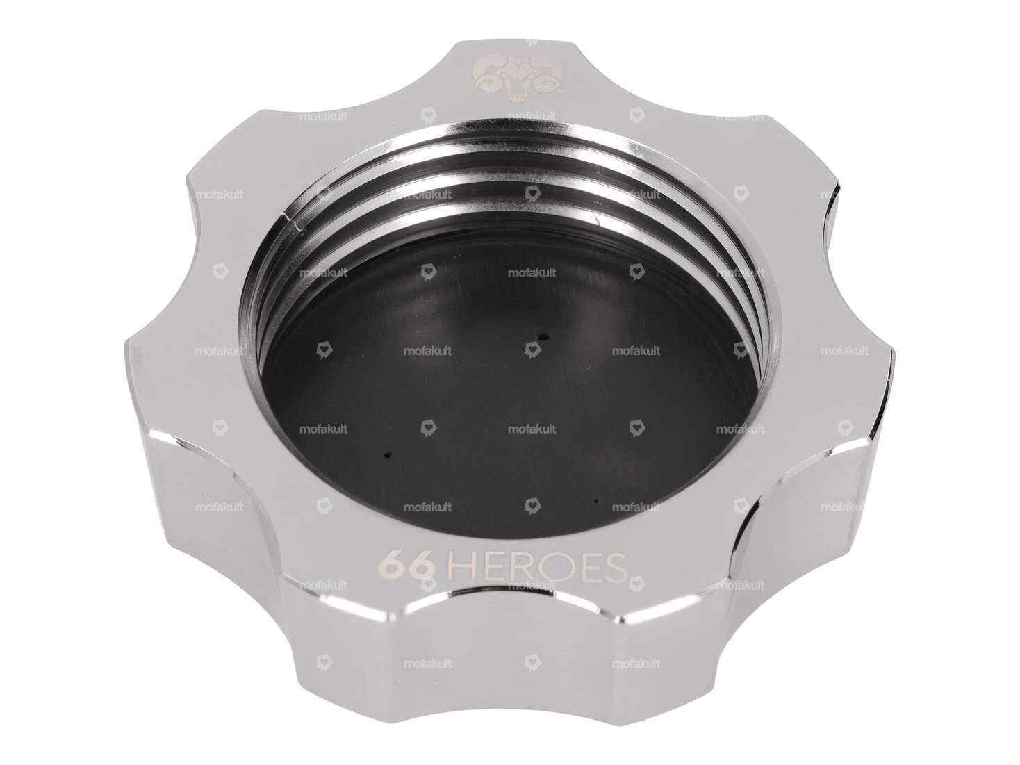 66HEROES Tank cap M44x4 Oldschool aluminum chrome Carousel Image 2