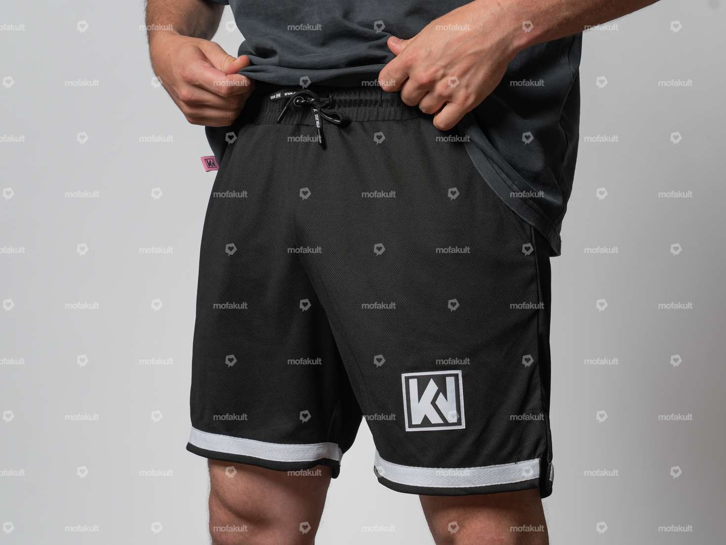 KULTWEAR shorts "Crew" mesh black / white Carousel Image 1