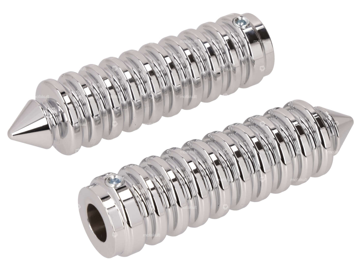 66HEROES Footrests grooved pointed chrome Carousel Image 1