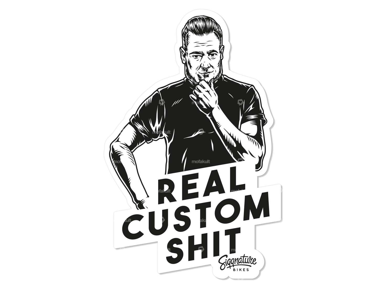 Siggnature sticker "Real Custom Shit" 65 x 100 mm Carousel Image 1