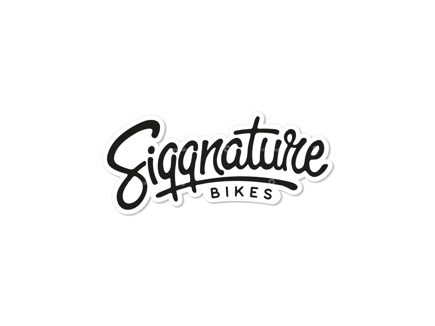 Siggnature sticker "Siggnature Bikes" 70 x 30 mm white Carousel Image 1