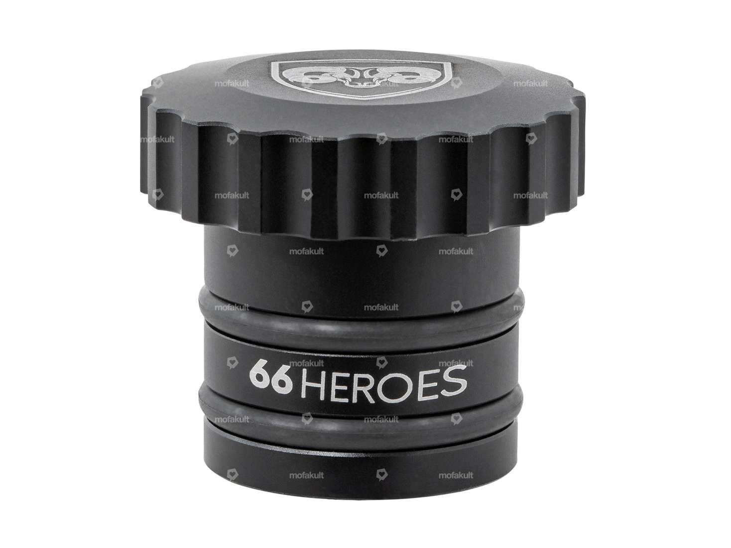 66HEROES Tank cap "66HEROES" corrugated black | Piaggio Ciao, Bravo Carousel Image 2