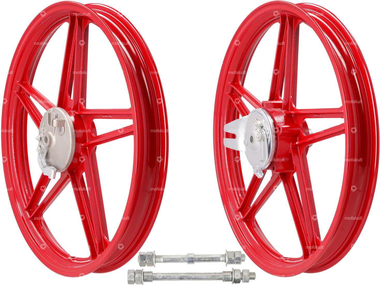 Wheel set 17" cast red (5 spokes) | Peugeot 103 Carousel Image 1