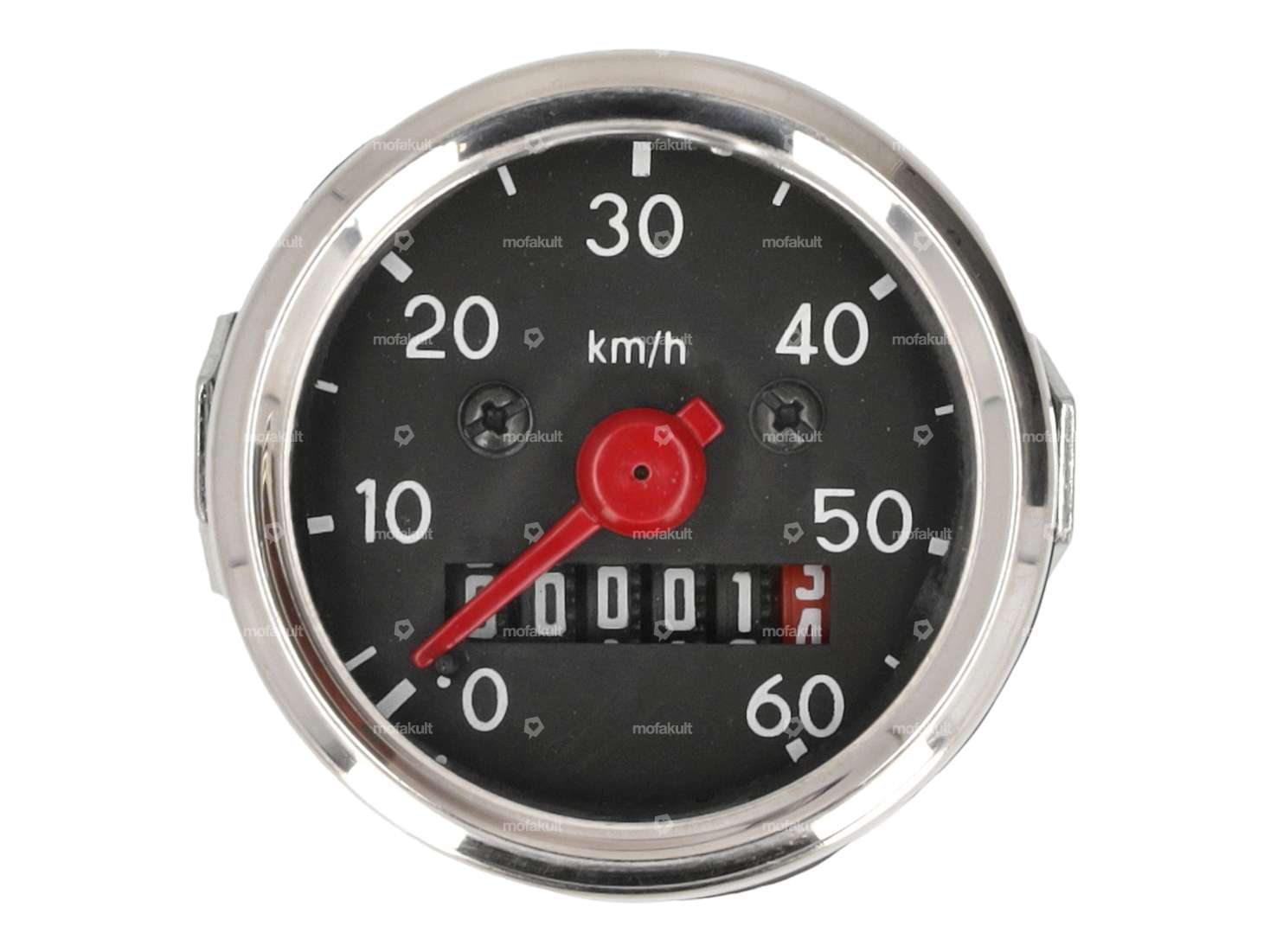 Speedometer 60 km/h Ø 48 mm VDO replica (black dial) Carousel Image 2