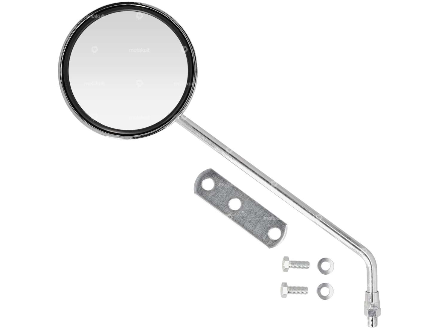 Vicma Round Mirror, Ø 105 mm, Left, Chrome | Vespa Large Frame, Small Frame Carousel Image 1