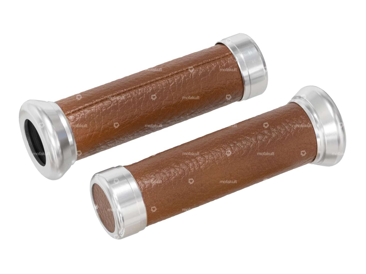 GPO handles leather aluminum automatic light brown Carousel Image 1