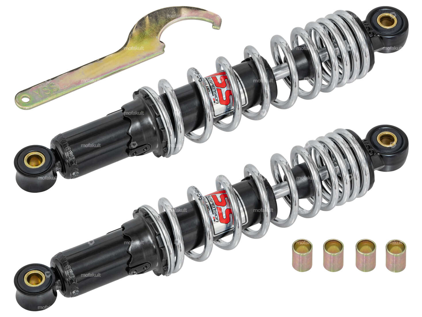 YSS shock absorber 28 cm black / chrome (oil pressure) Carousel Image 1