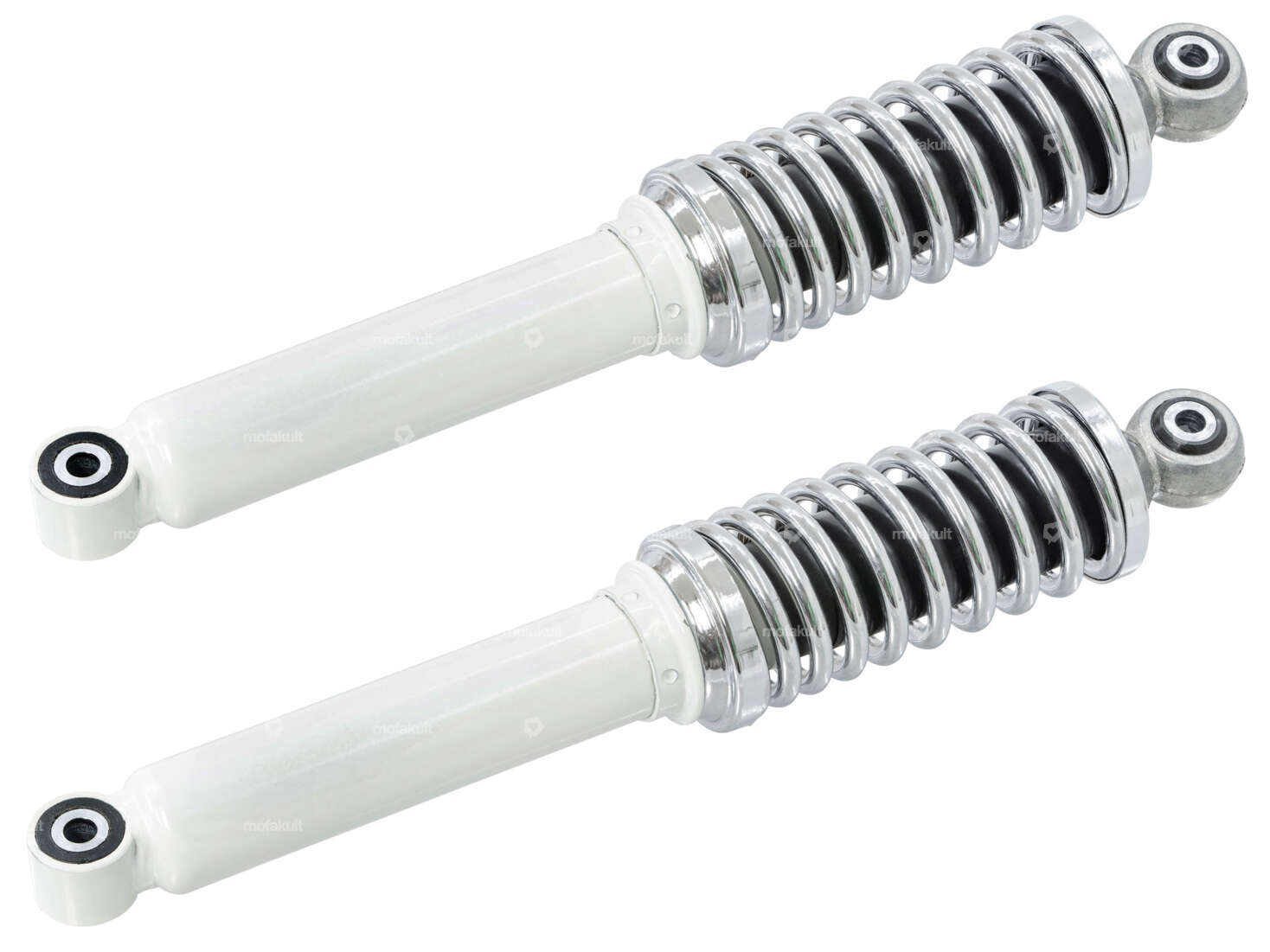 Shock absorber 31 cm white / chrome (pair) NOS Carousel Image 1