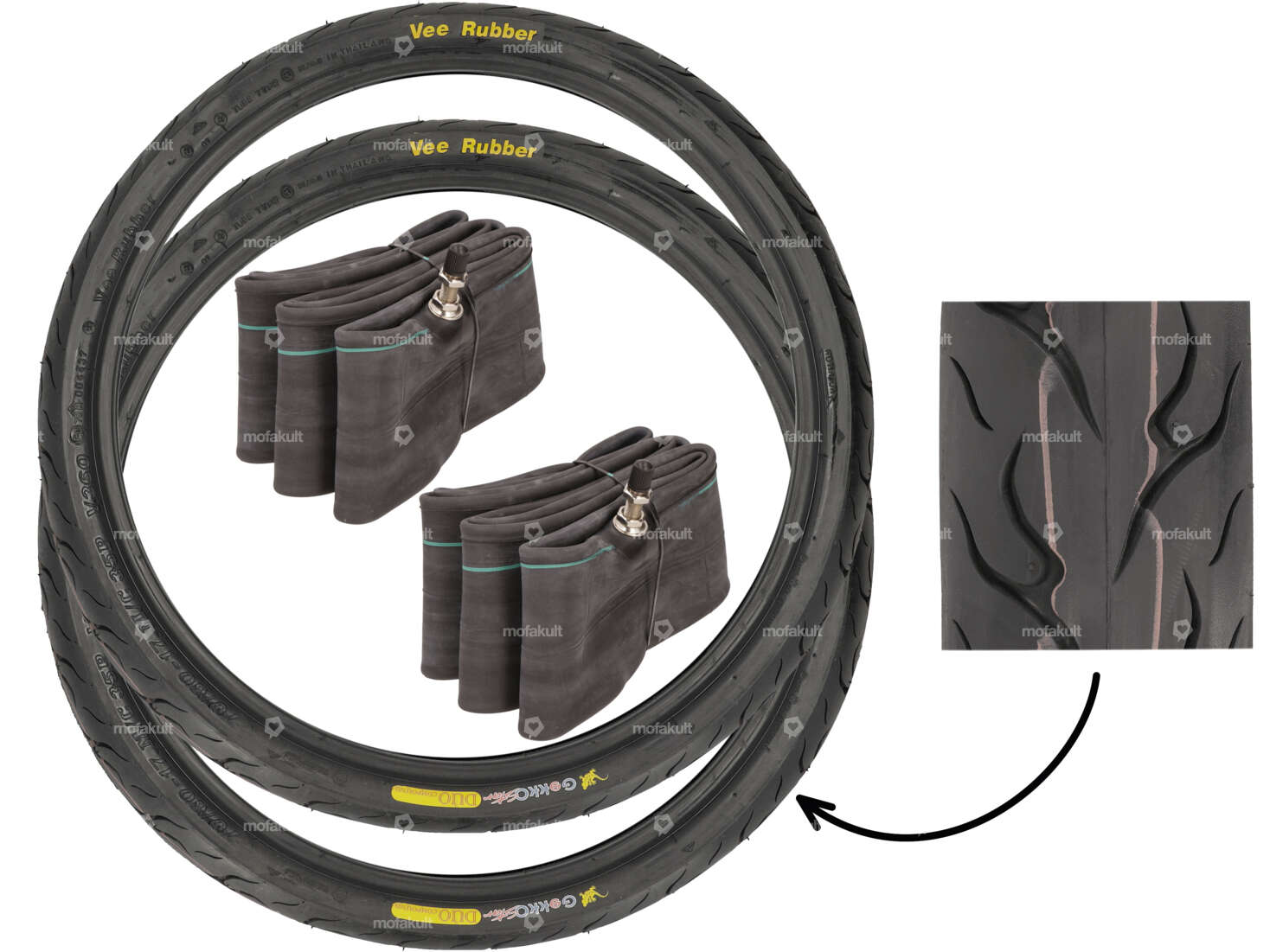 VeeRubber tire set 2.75 x 17" VRM360 (V360) Semi-Slick Carousel Image 1