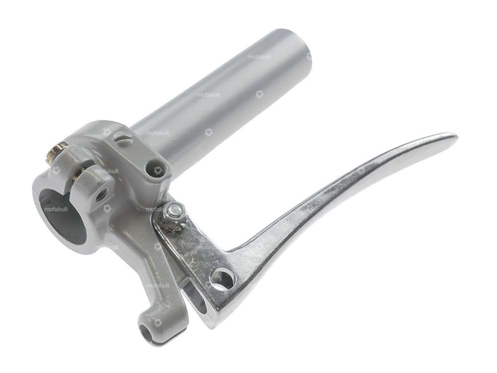 Throttle twist grip Oldschool full cast iron pointed silver Carousel Image 3
