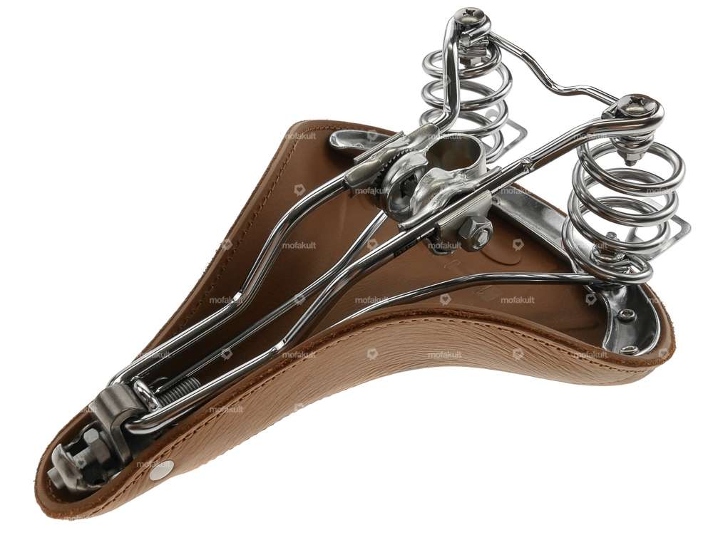 Saddle *mofakult-Edition* leather barrel springs light brown Carousel Image 6