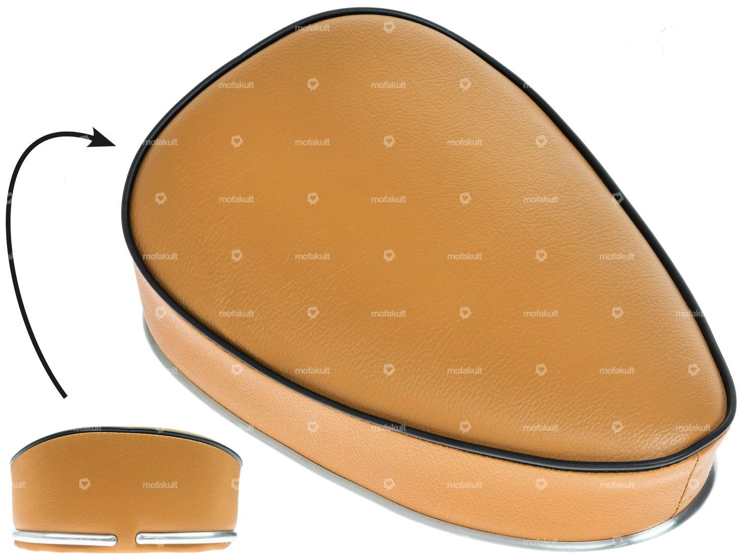 Light brown bench seat Carousel Image 1