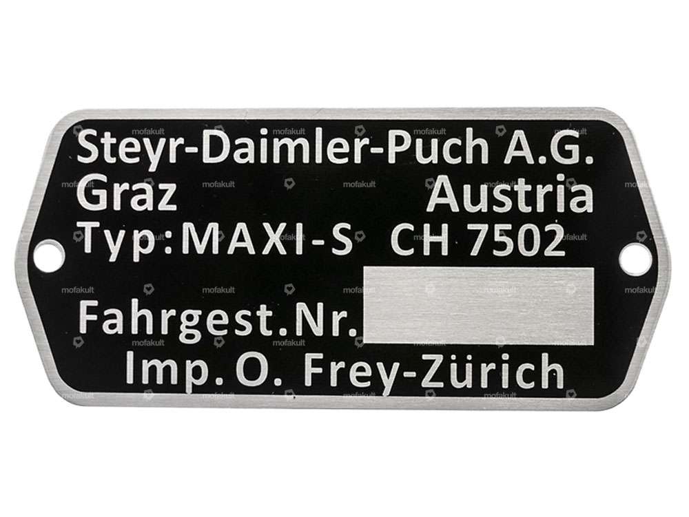 Type plate CH7502 | Puch Maxi S Carousel Image 1