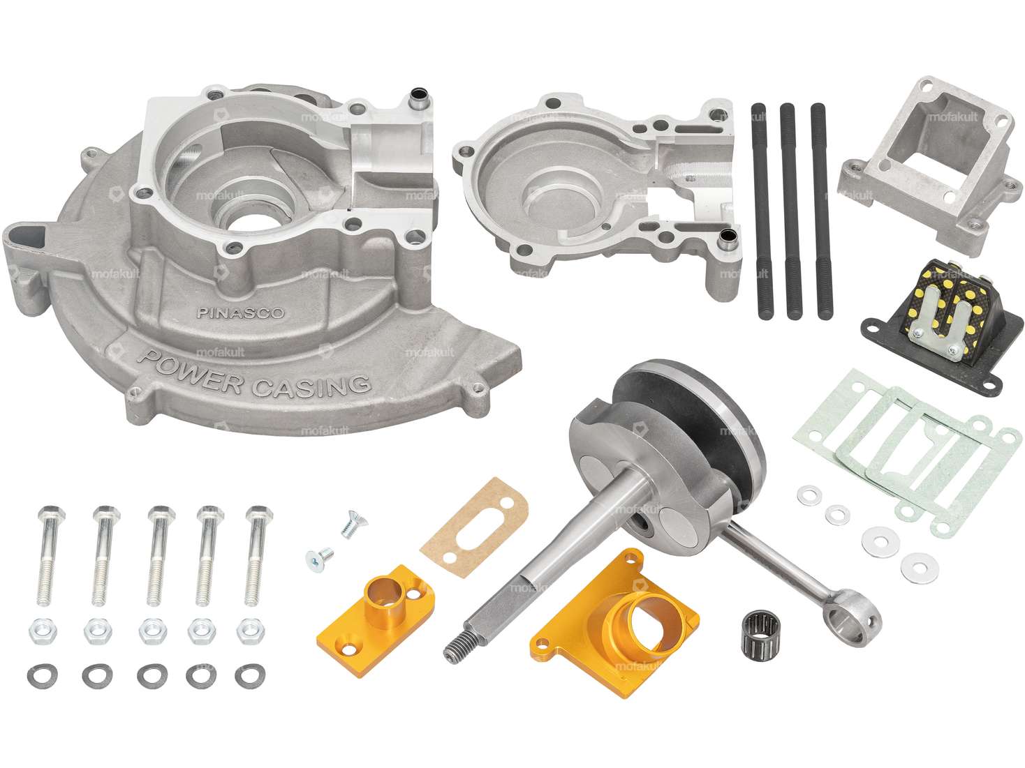 Pinasco 46 mm housing "Slave" double intake 43 mm stroke | Piaggio Ciao, SI Carousel Image 1