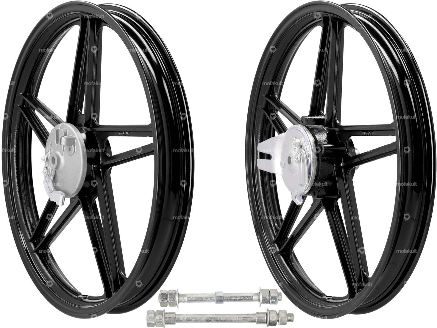 Wheel set 17" cast black (5 spokes) | Peugeot 103 Carousel Image 1