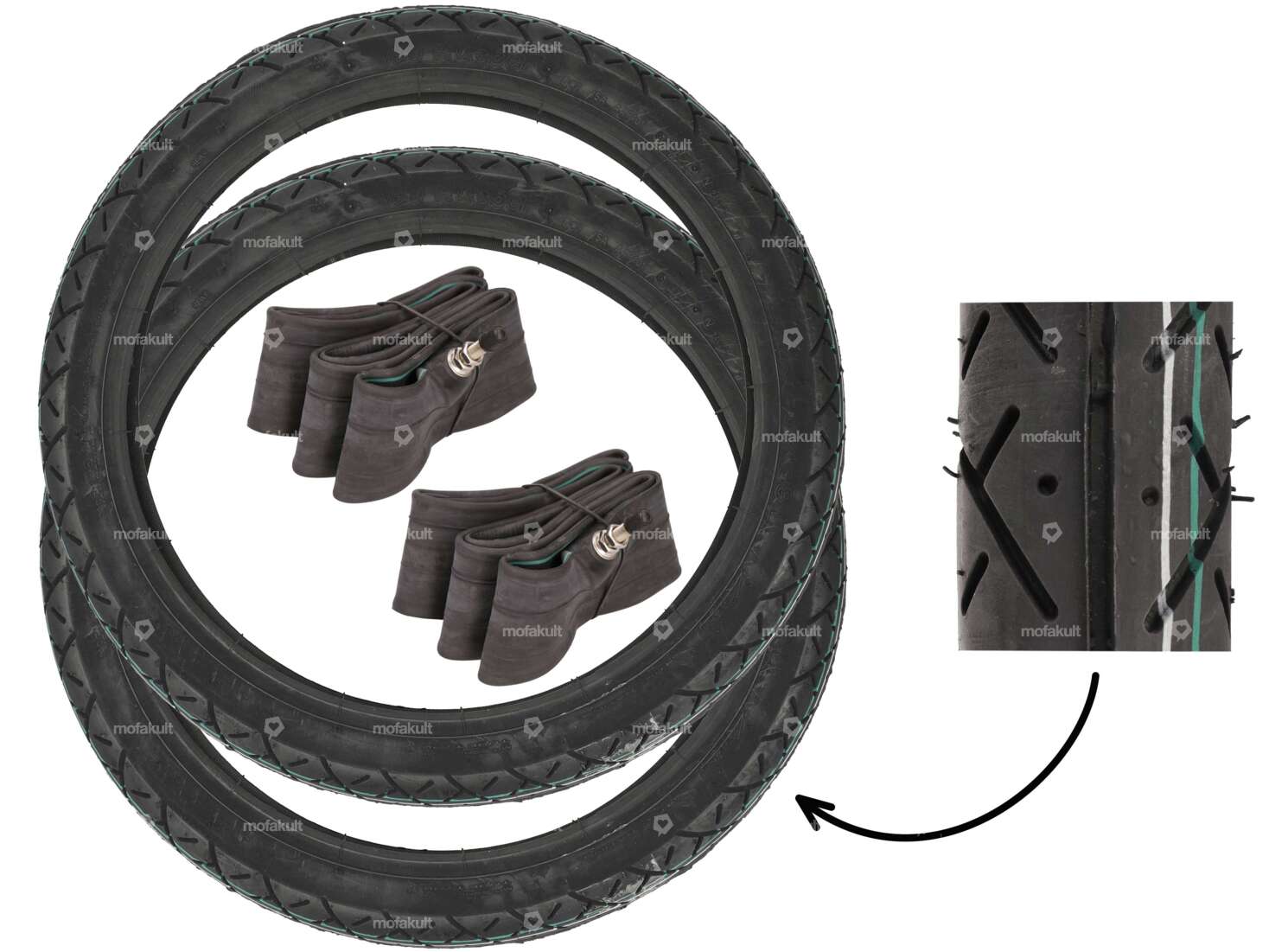 VeeRubber tire set 2.25 x 17" VRM101 (V101) Semi-Slick Carousel Image 1