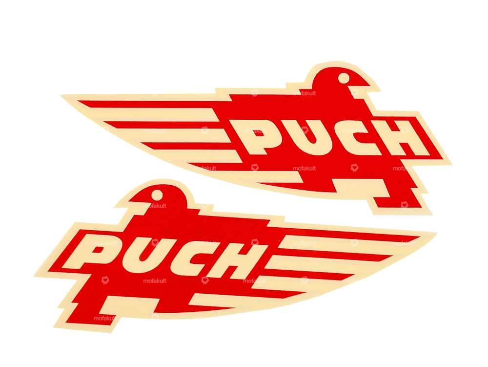 Water decals Puch eagle (full red) pair Carousel Image 1