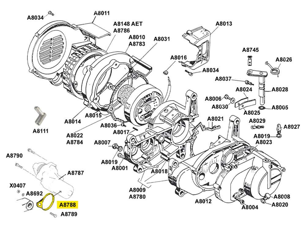 Bride Starter Motor | Beta 521 (E-Starter) (A8788) Carousel Image 3