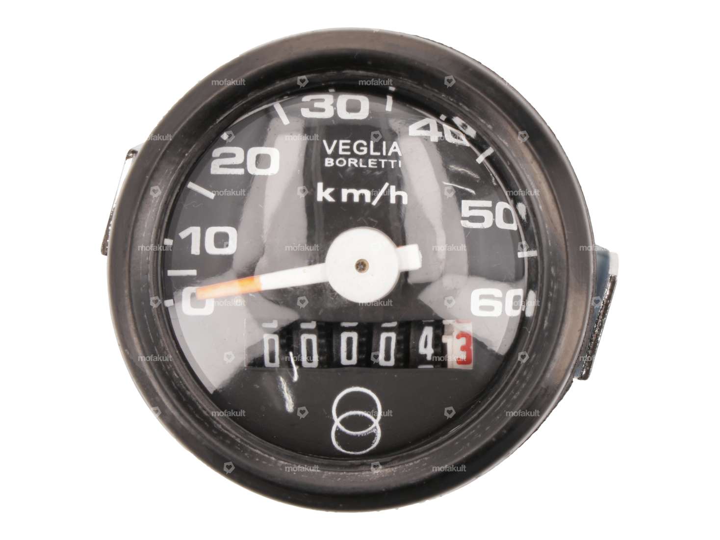 Speedometer 60 km/h Ø 48 mm Veglia replica black | Piaggio Ciao, SI, Bravo, Boxer Carousel Image 3
