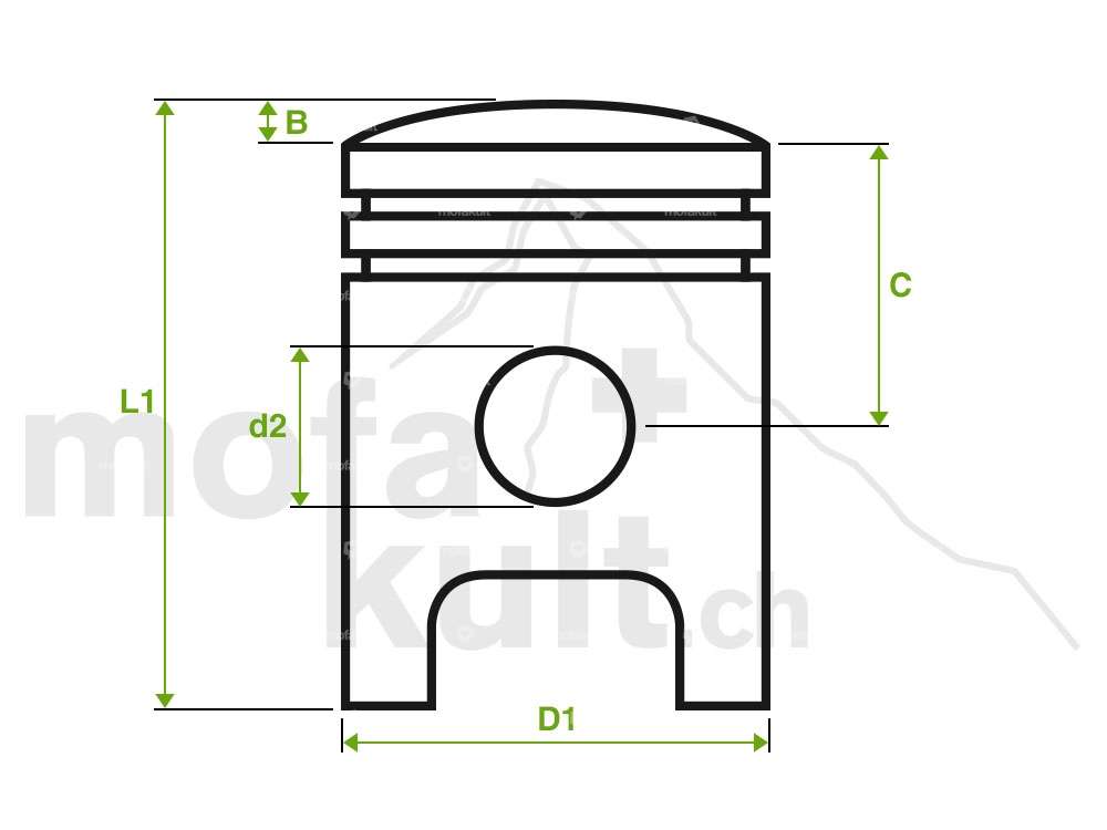 Meteor piston 37.98 mm type B | Sachs 504 Carousel Image 2