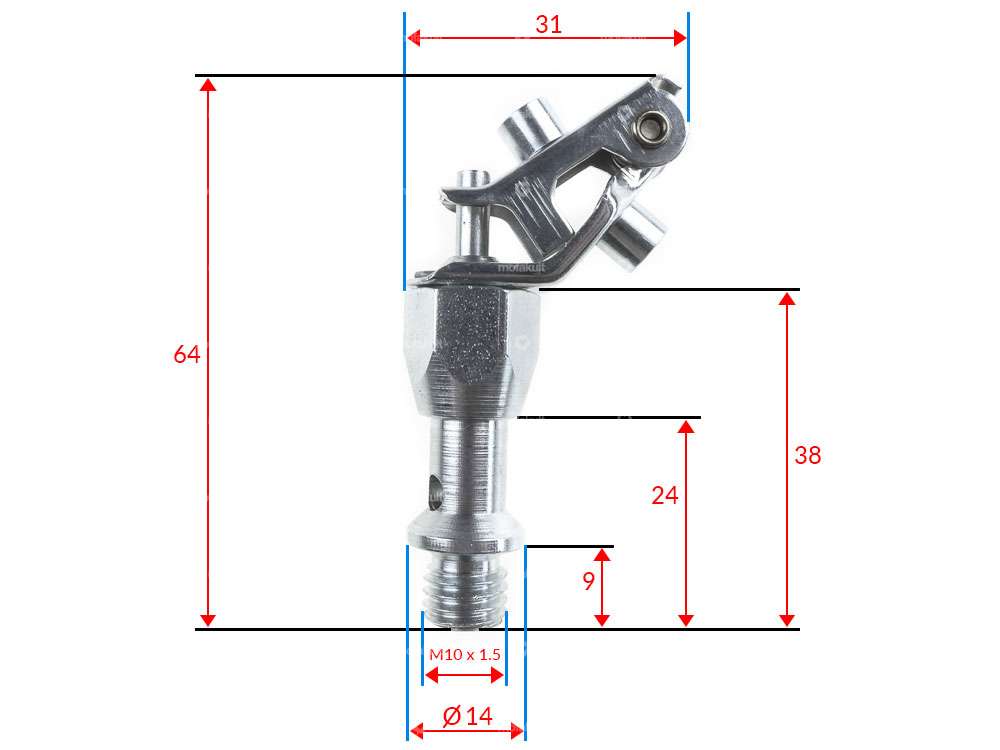 Karcoma decompressor M10x1.5 45° NOS Carousel Image 3