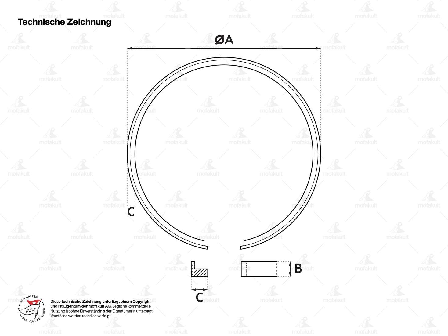 Meteor L-piston ring 42 x 2 mm (IS) Carousel Image 4