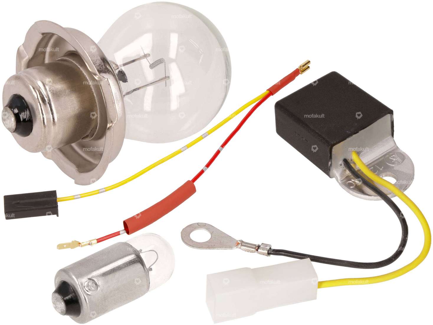 6V bulb set with Leonelli voltage regulator | Piaggio Ciao, SI, Bravo, Boxer Carousel Image 1