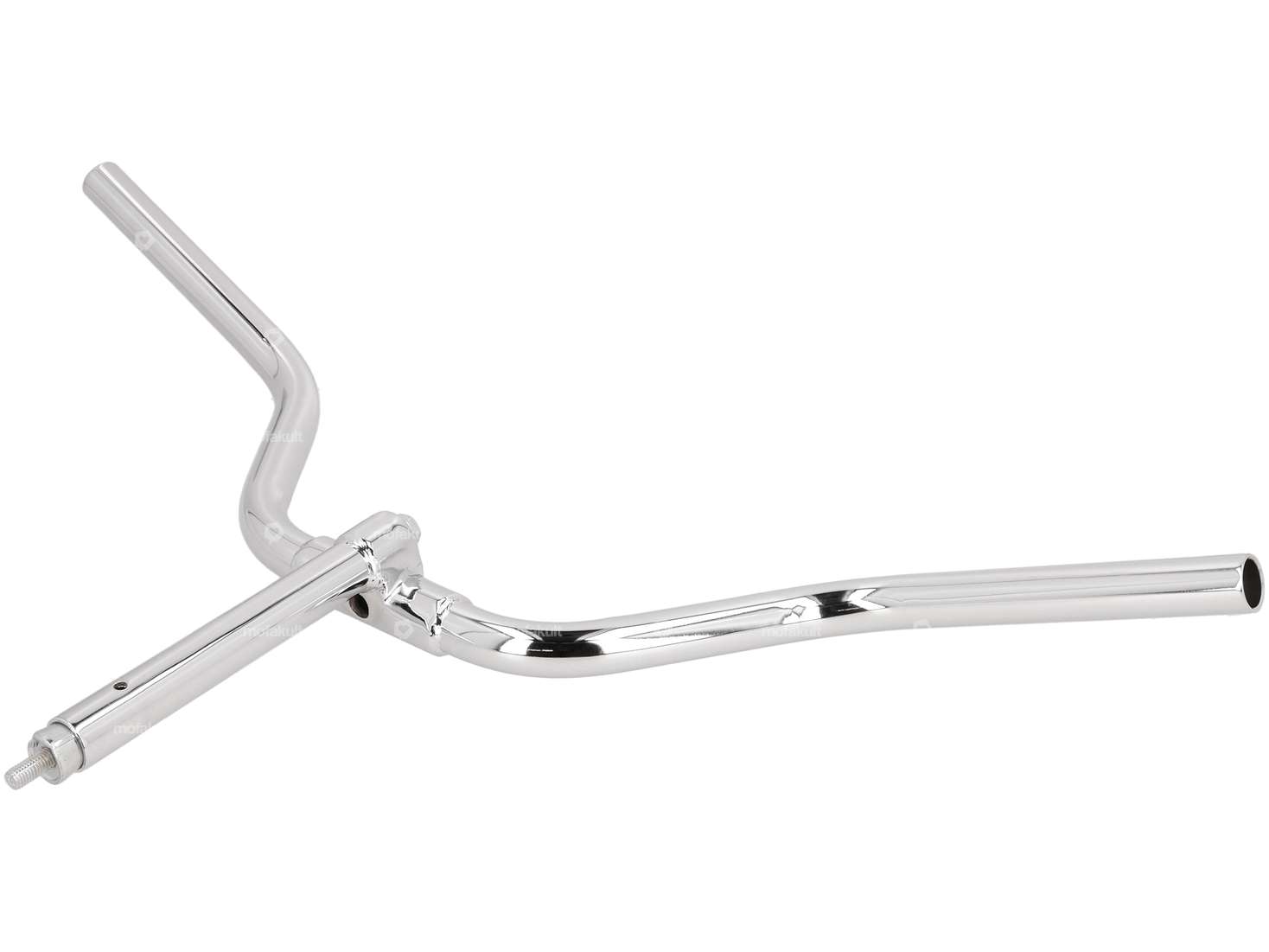 Handlebar with stem 15 cm curved chrome Carousel Image 2