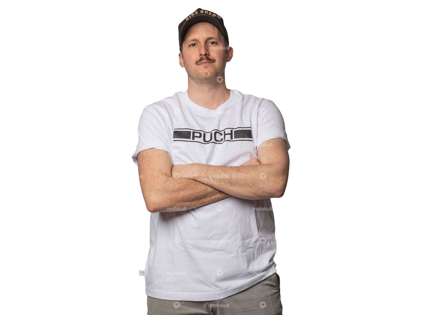 mk-Merch T-Shirt "PUCH" white Carousel Image 3