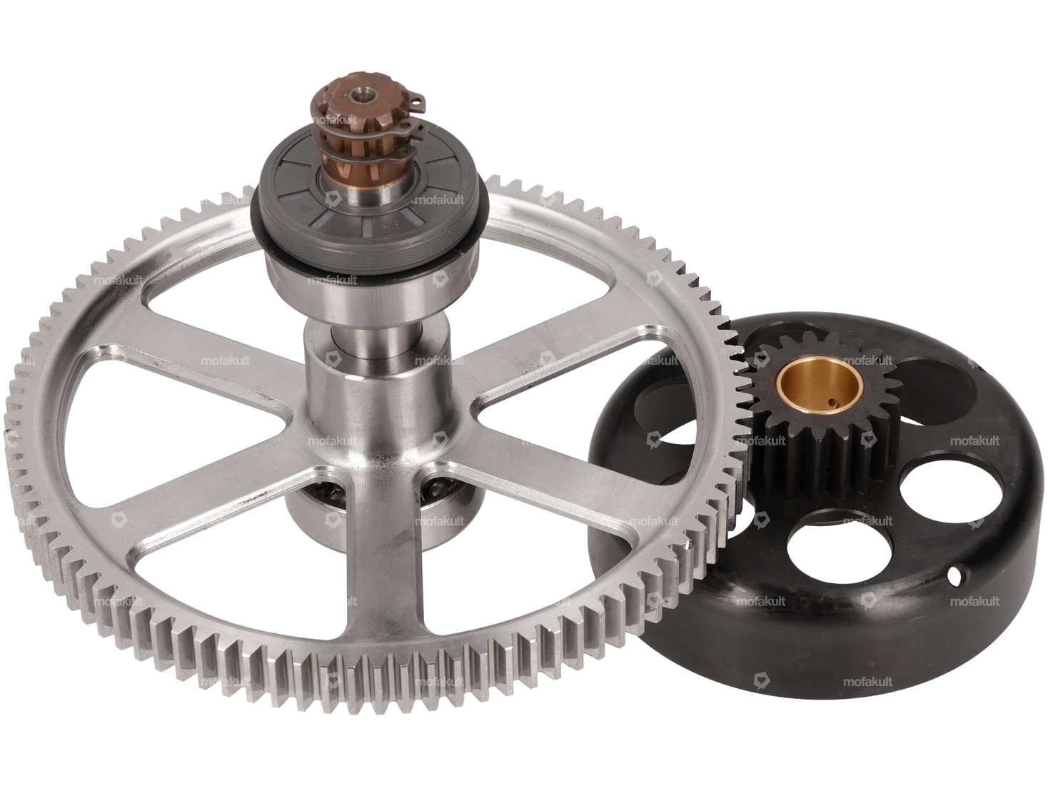 ASP clutch basket & spur gear set 19:94 teeth KTM SX50 CNC | Puch E50 Carousel Image 1