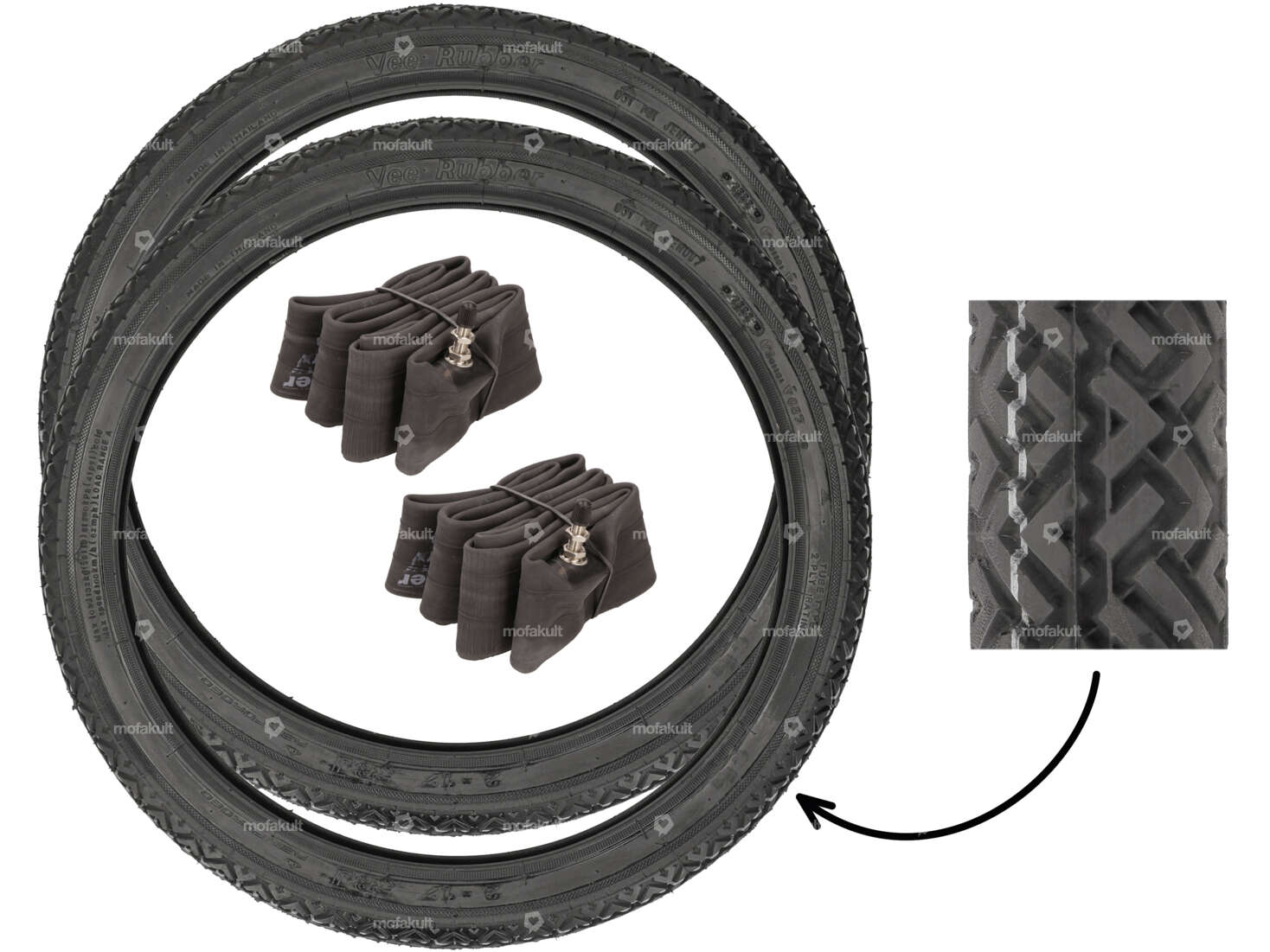 VeeRubber tire set 2.00 x 17" VRM087 (V087) Allround Carousel Image 1
