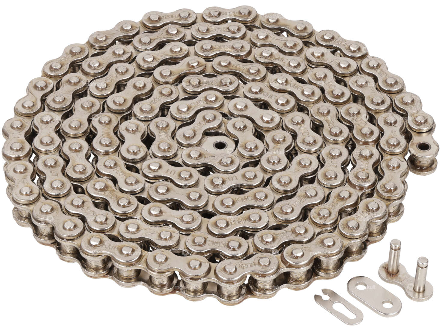 KMC drive chain silver nickel-plated small motorcycle 420H (reinforced) 144L Carousel Image 1