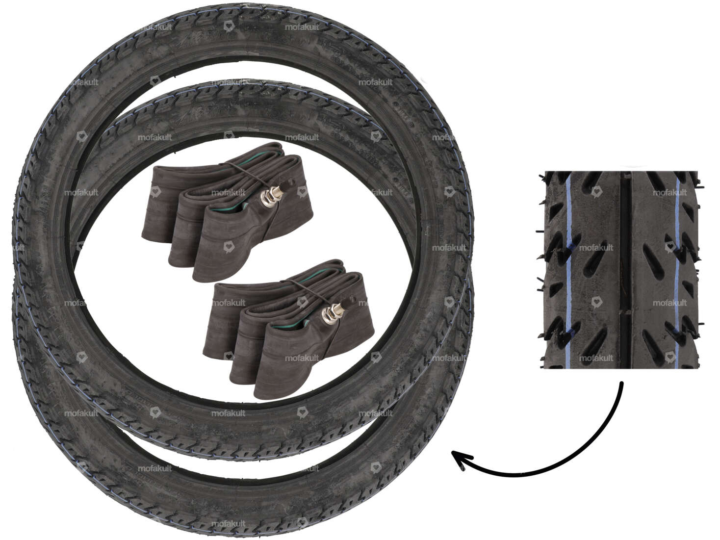 VeeRubber tire set 2.25 x 17" VRM132 (V132) Semi-Slick Carousel Image 1